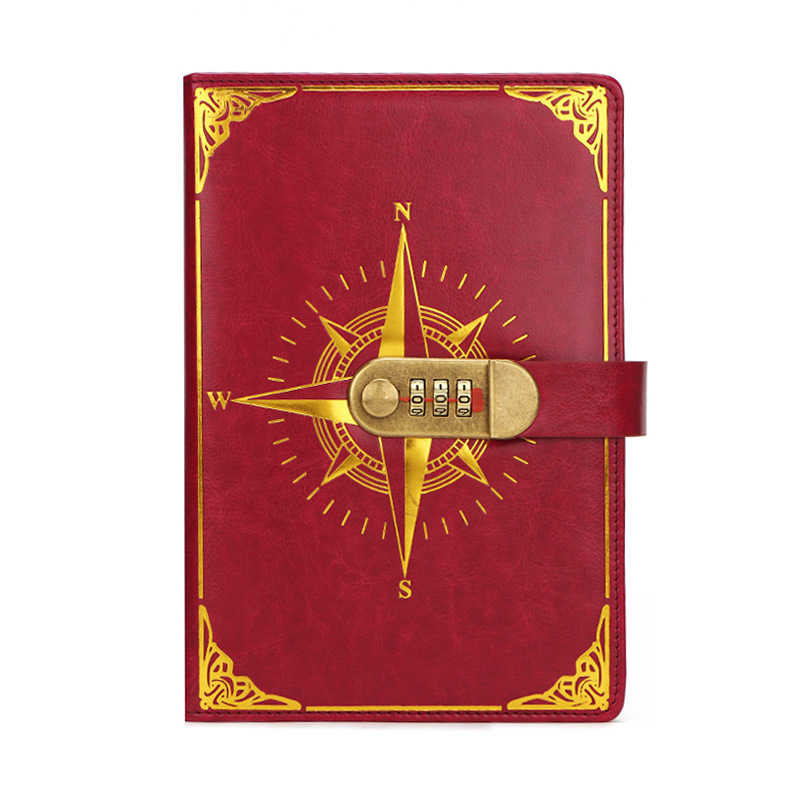 Cuaderno de contraseña retro con bloqueo A5 engrosado japonés y coreano simple estudiante de escritura soporte de diario personalizado