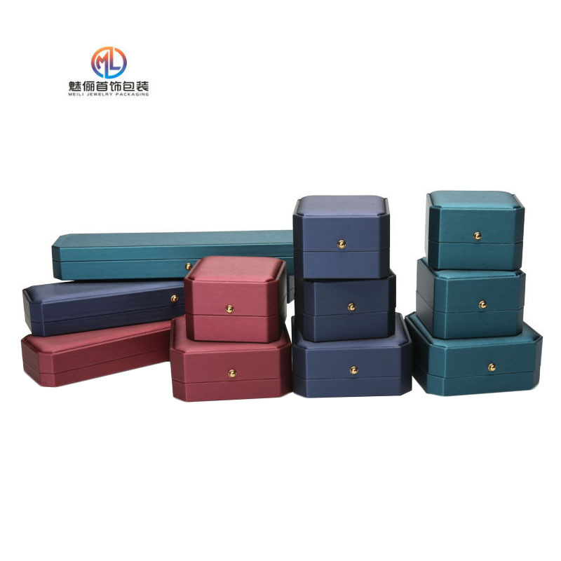 现货新款拉丝皮八角皮盒 戒指盒吊坠盒手镯盒 首饰收纳盒可加LOGO