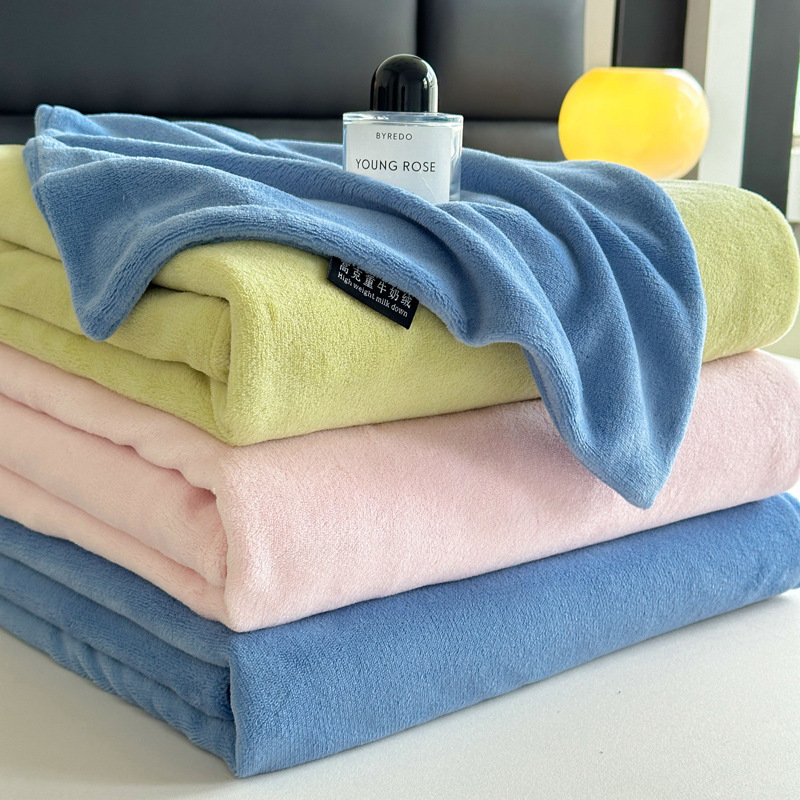 Solid color winter coral keep warm flannel sheet