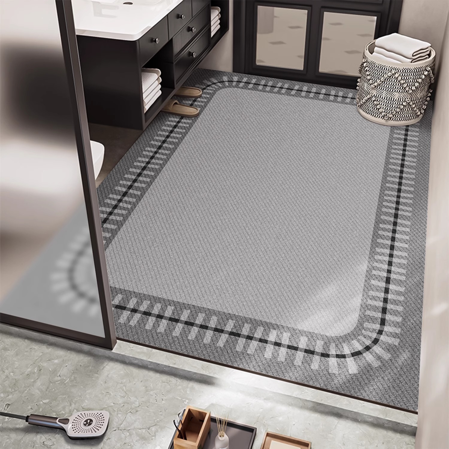 Alfombrillas de baño Alfombrillas de entrada de inodoro antideslizantes y absorbentes de agua