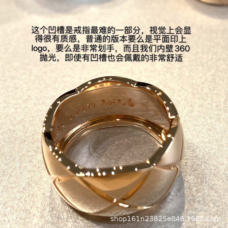 Xiangjia ココ菱形リングライト高級ワイドとナローバージョンローズゴールド小さな香りスタイル菱形リング男性と女性のカップル用|undefined
