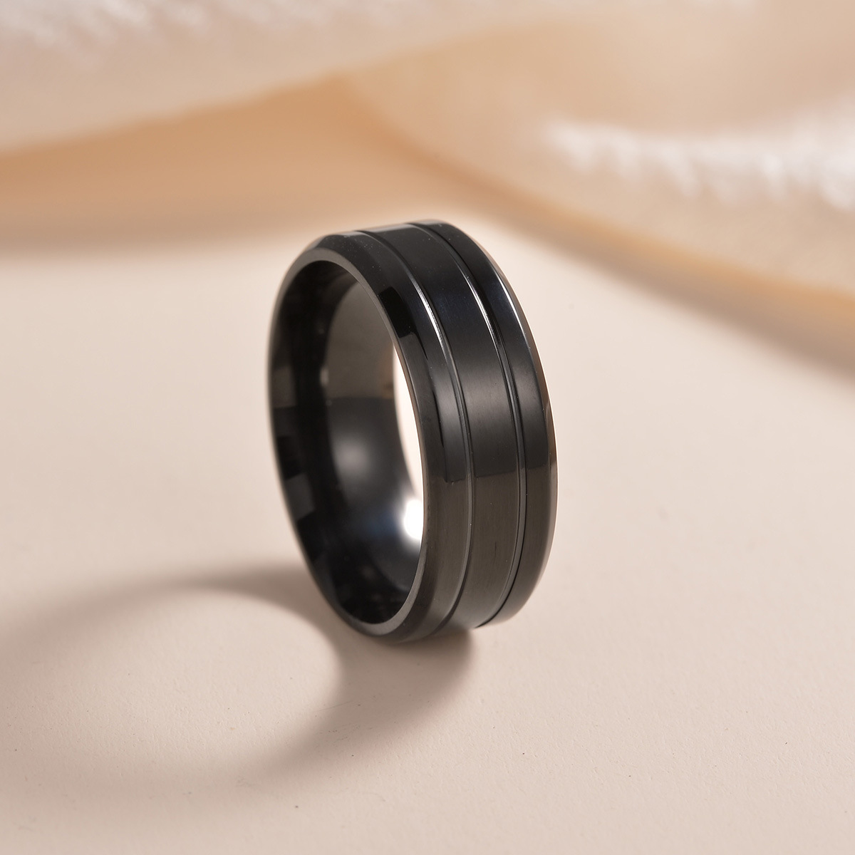 Daily, Party, Street Occasion 201 Stainless Steel Material Basic Simple Style Geometric 201 Stainless Steel Plating Black Plated Men'S Rings
