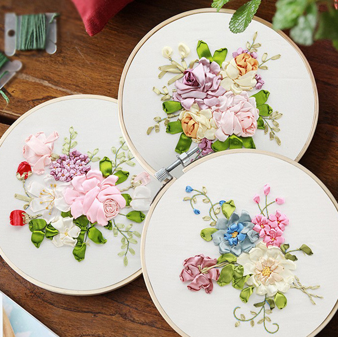Bordado DIY hecho a mano auto-bordado cinta bordado tridimensional tela creativa matar tiempo adulto Suzhou bordado material paquete