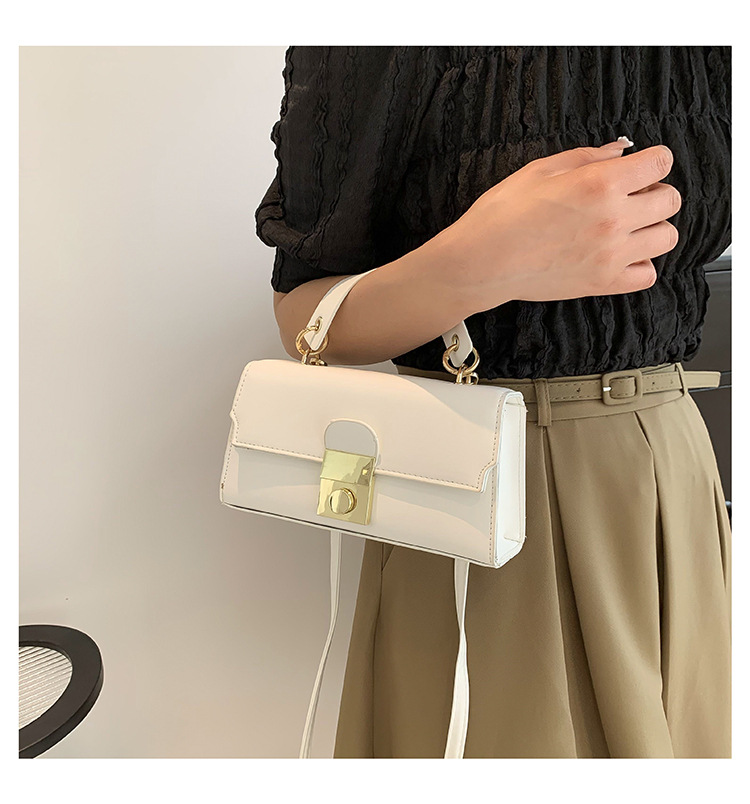 422g Weight Lock Fashion Element Lock clasp Closure Type Single Shoulder Strap Strap Type Square Bag Bags Type Daily, Street Occasion Pu Leather Material Solid Color Pattern All Seasons Season Women's Gender Elegant, Streetwear Style Square Shape Small Size Women's Small Pu Leather Solid Color Elegant Streetwear Lock Square Lock Clasp Square Bag 2