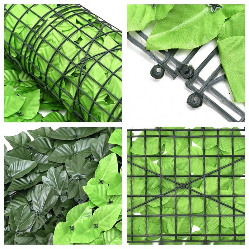 Artificial Fence Leaves Fake Fence Plant Wall Green Leaves Artificial Barrier Ceiling Wall Green Decoration