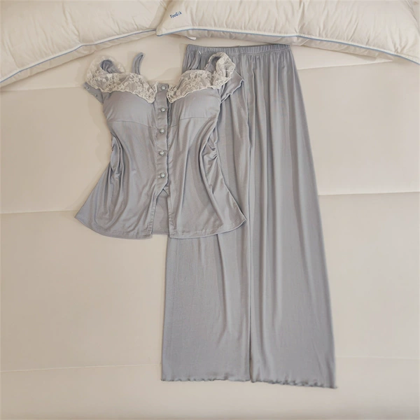 Detachable blue breast pads, trousers, with short sleeve