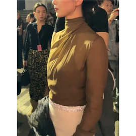 2848刘诗诗同款高领内搭上衣女秋冬新款今年流行独特别致打底