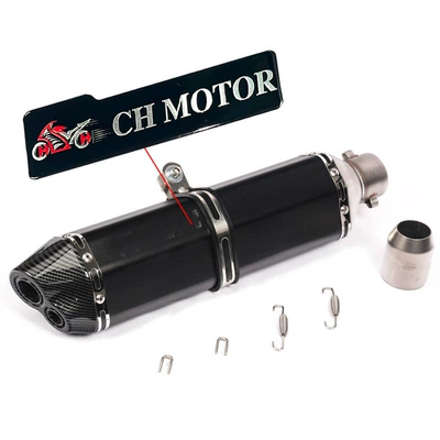 Exhaust pipe for Motorcycle Modification, Suitable - 15-double-tail-extended-small-hexagonal-black