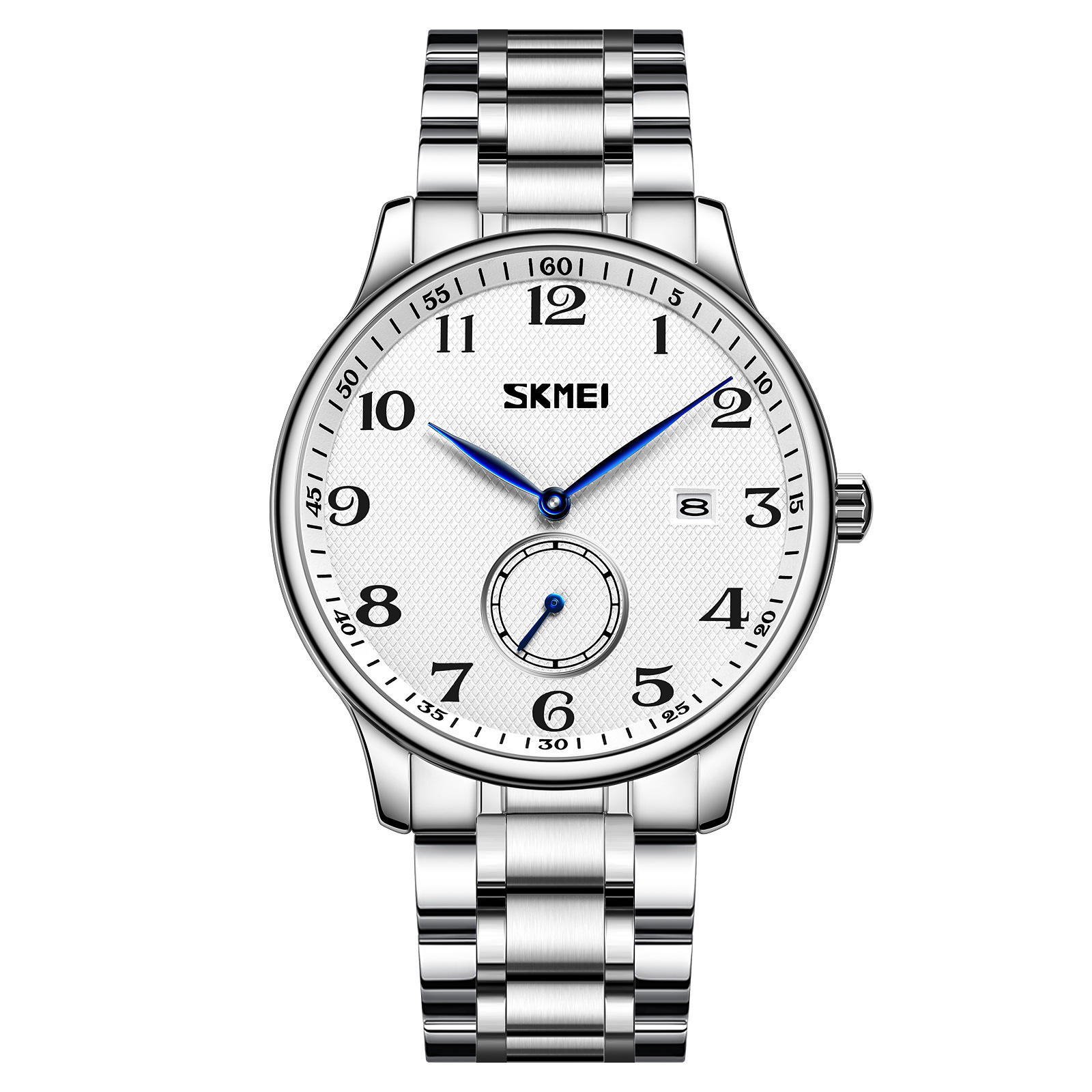 Momento de acero sólido reloj de hombre calendario de números árabes relojes de negocios comercio exterior regalos al por mayor personalizados