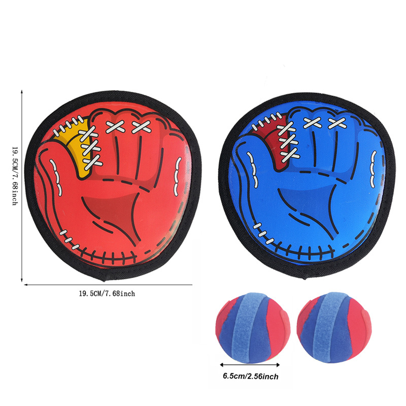 Transfronterizo Amazon lanza bolas de tiro pegajoso béisbol Velcro Guantes de captura Juegos al aire libre para niños Juguetes deportivos
