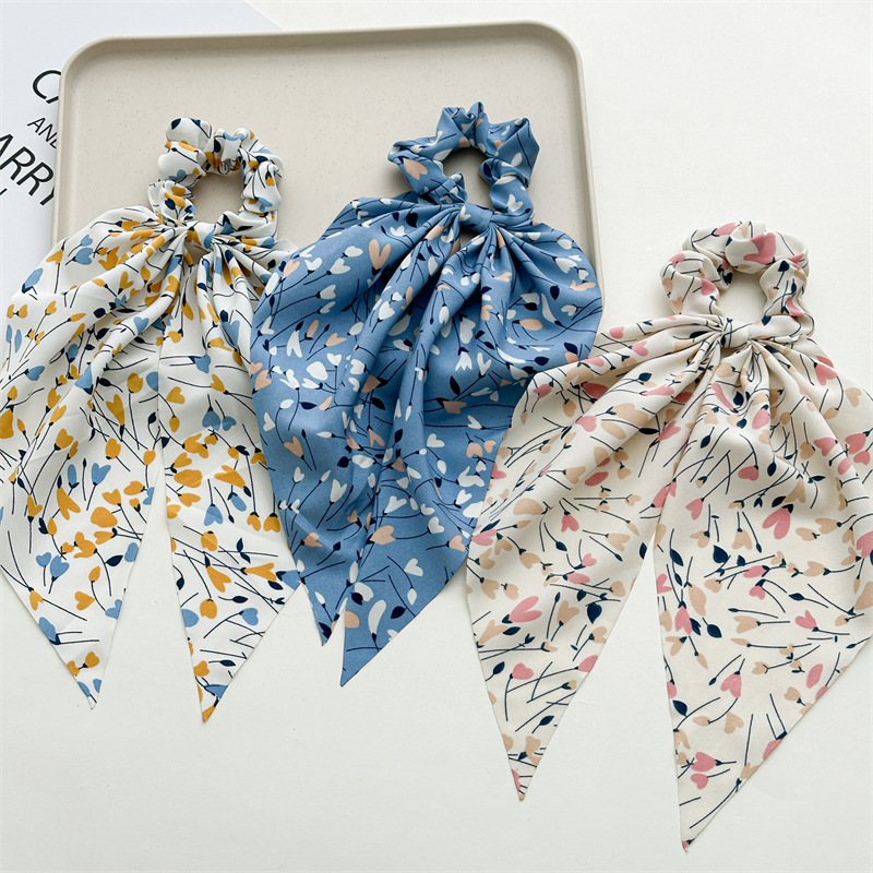 15g Weight Hair Tie Hair Accessories Type 1 Piece Quantity Tea Party, Street Occasion Flower Pattern Women's Gender Elegant Style Women's Elegant Flower Cloth Hair Tie 7