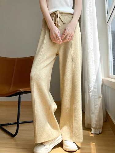 Women's Winter New Seam Wide Leg Pants with 3D Seam Line Design, Cut-and-Fitted for a Draping Effect, Loose and Comfortable