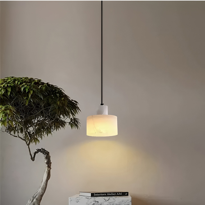 Marble Chandelier Modern Simple High-End Bedroom Bedside Restaurant Lamp Spanish Marble Long Line Small Chandelier