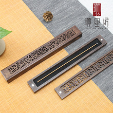 批发鸡翅木香盒卧香炉红木工艺品线香倒流香实木质香薰炉带防火棉