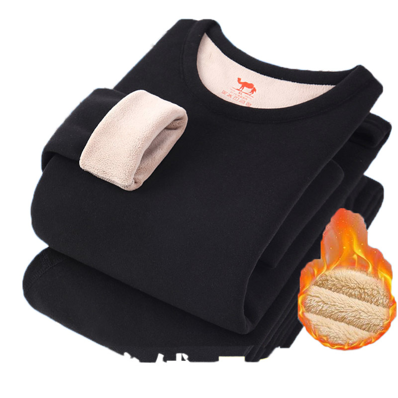 겨울 남성 플러스 벨벳 두꺼워진 자체 발열 중년 열 속옷 세트 가을 옷 가을 바지 속옷 방한 베이스 따뜻함