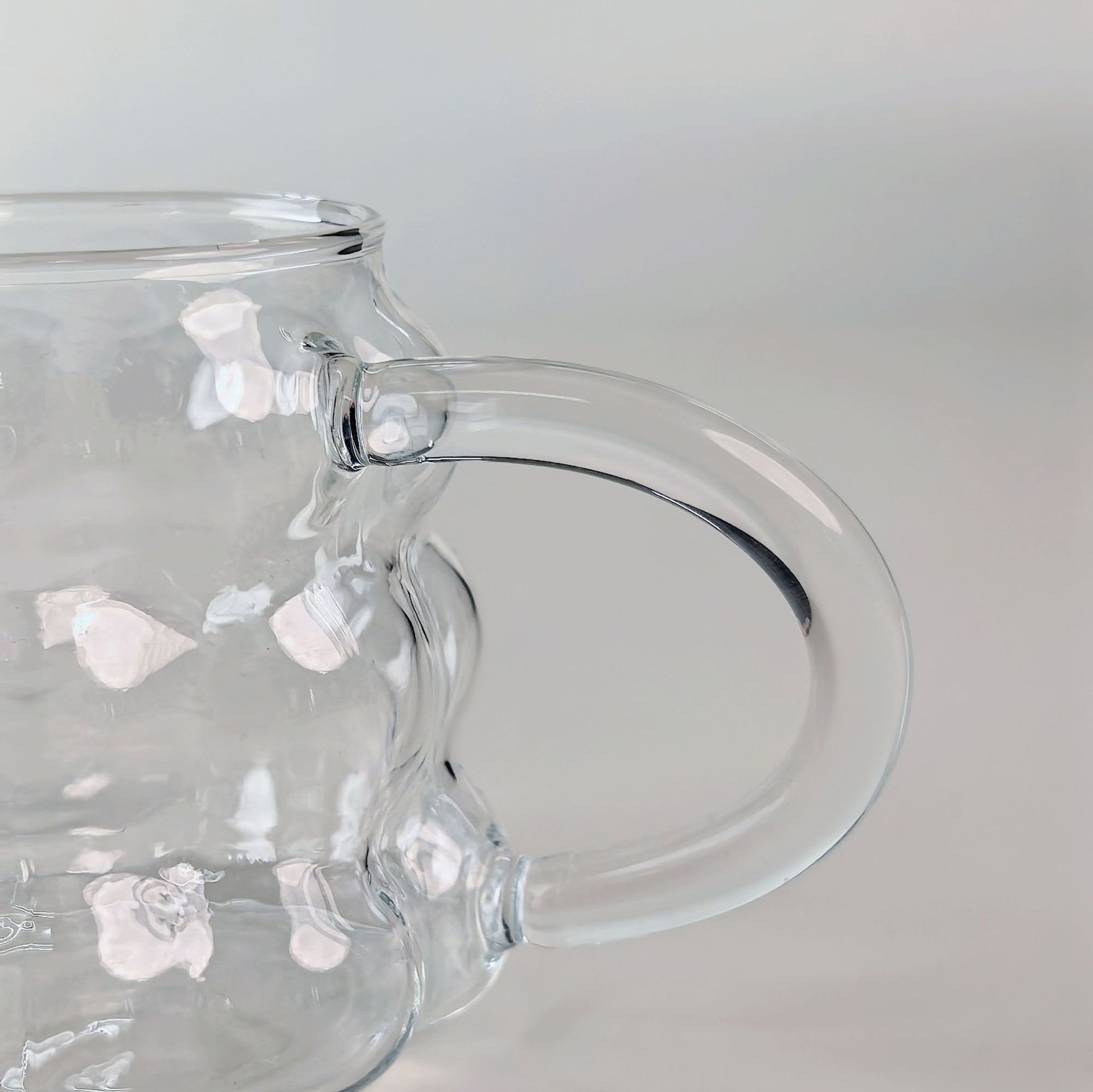 Taza de vidrio de alto borosilicato simple estilo de uva casera taza de bebida de jugo de fruta taza de una sola capa transparente taza de vidrio grueso
