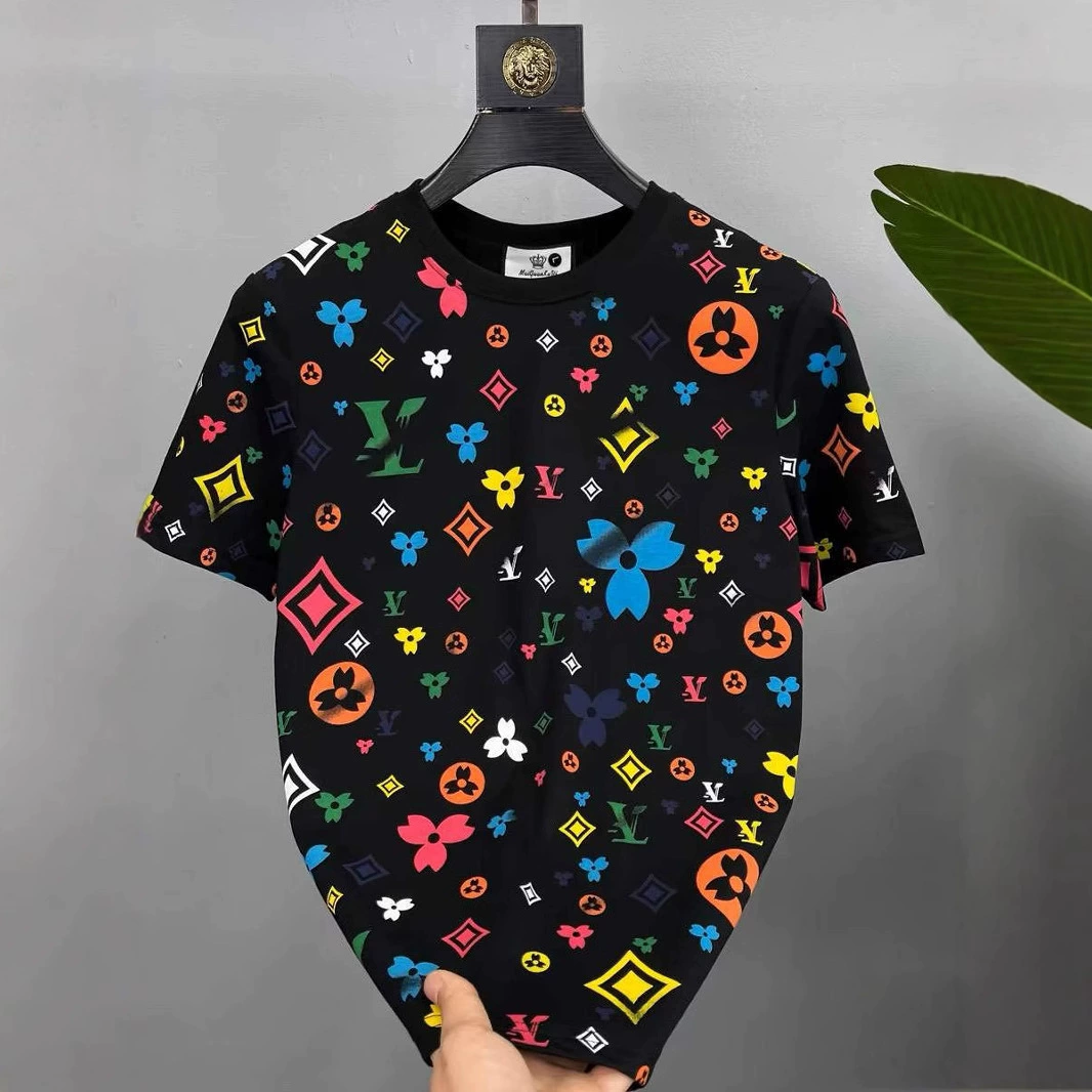 Красивая стильная тонкая футболка с короткими рукавами, мужской стиль, новинка 2025 года, повседневная модная молодежная футболка с короткими рукавами и принтом