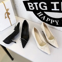 2632-2 style fashionable banquet high heels, shallow bow pointed, slimming and sexy, single order shoes for women