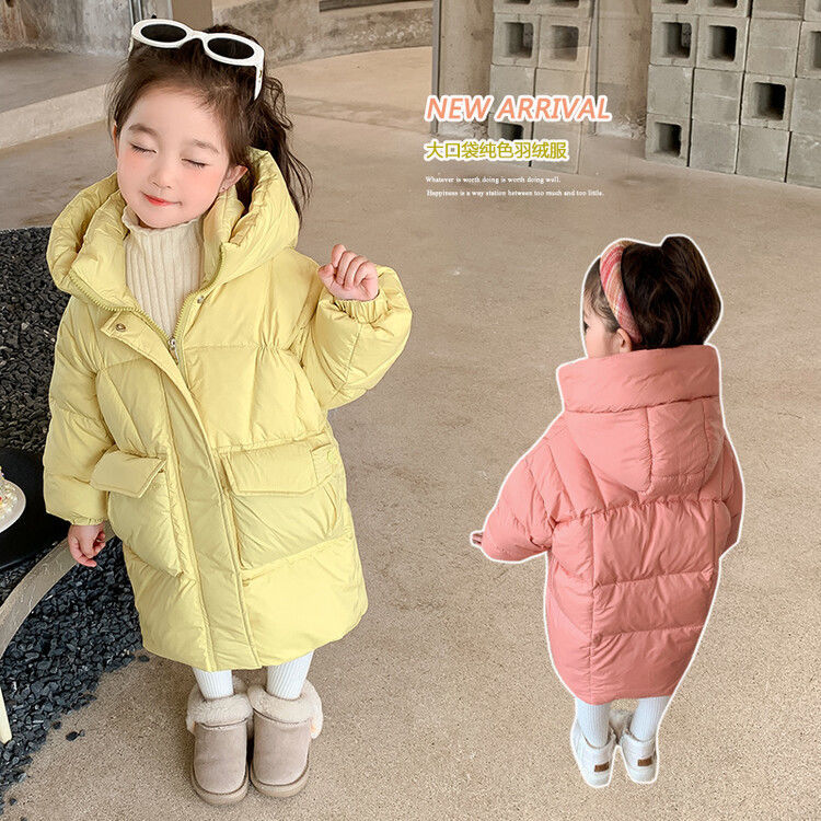 女童棉服羽绒服冬装新款洋气韩版儿童加厚外套宝宝中长款冬季