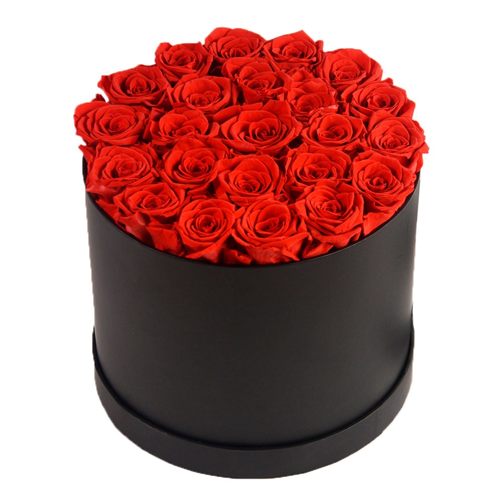 Flor de la vida eterna caja de regalo de barril de abrazo redondo Amazon venta caliente regalo de San Valentín Flor de la vida eterna decoración de alta calidad