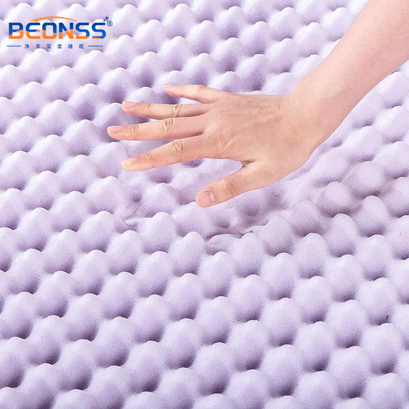 Cubierta de colchón de espuma de memoria de caja de huevo tamaño de cama individual, cojín de colchón suave para aliviar el dolor de espalda