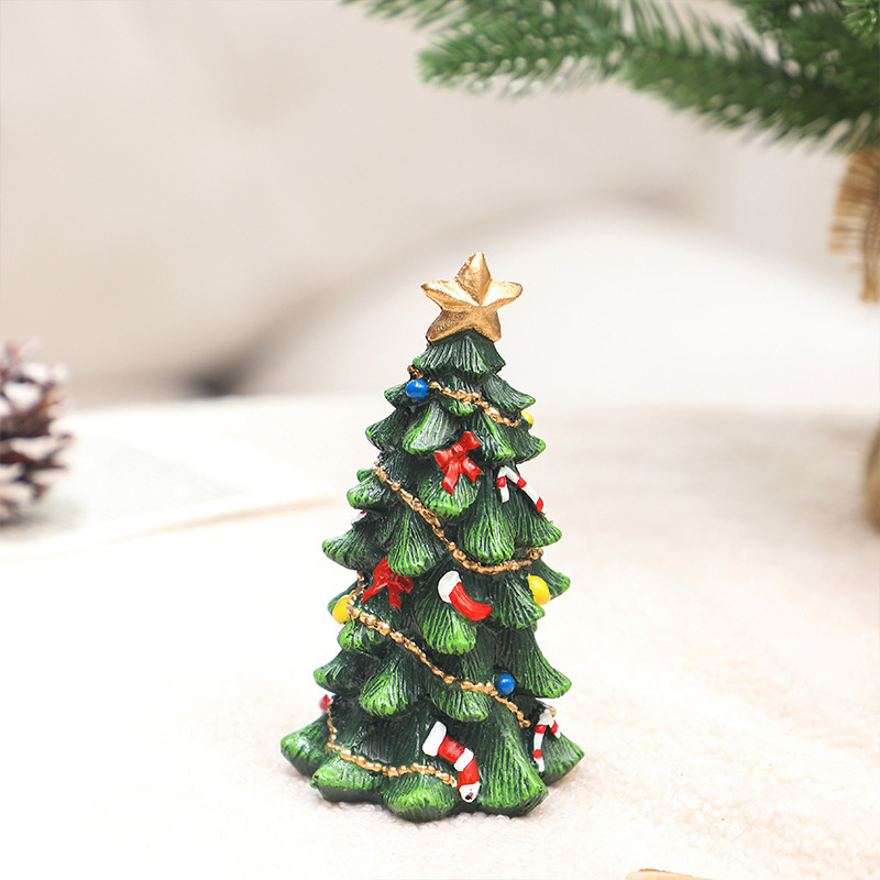 越境新品クリスマス装飾品insヨーロッパ風樹脂ミニクリスマスツリー置物テーブルパーティー装飾|undefined
