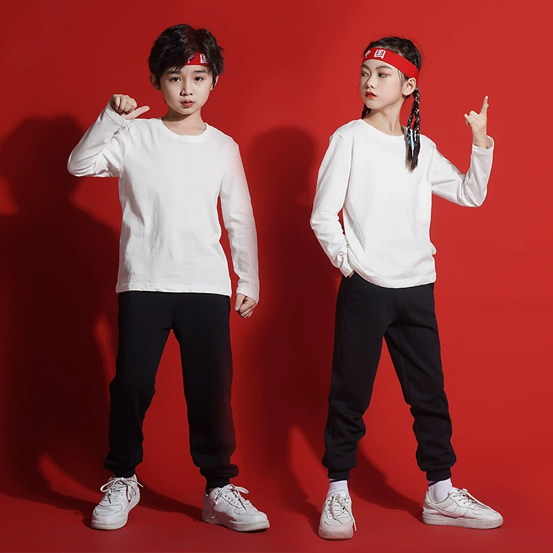 Индивидуальная Детская футболка с длинным рукавом для мальчиков и девочек, весенне-осенний топ из чистого хлопка для учеников начальной и средней школы, одежда для выступлений, садовая одежда для детского сада