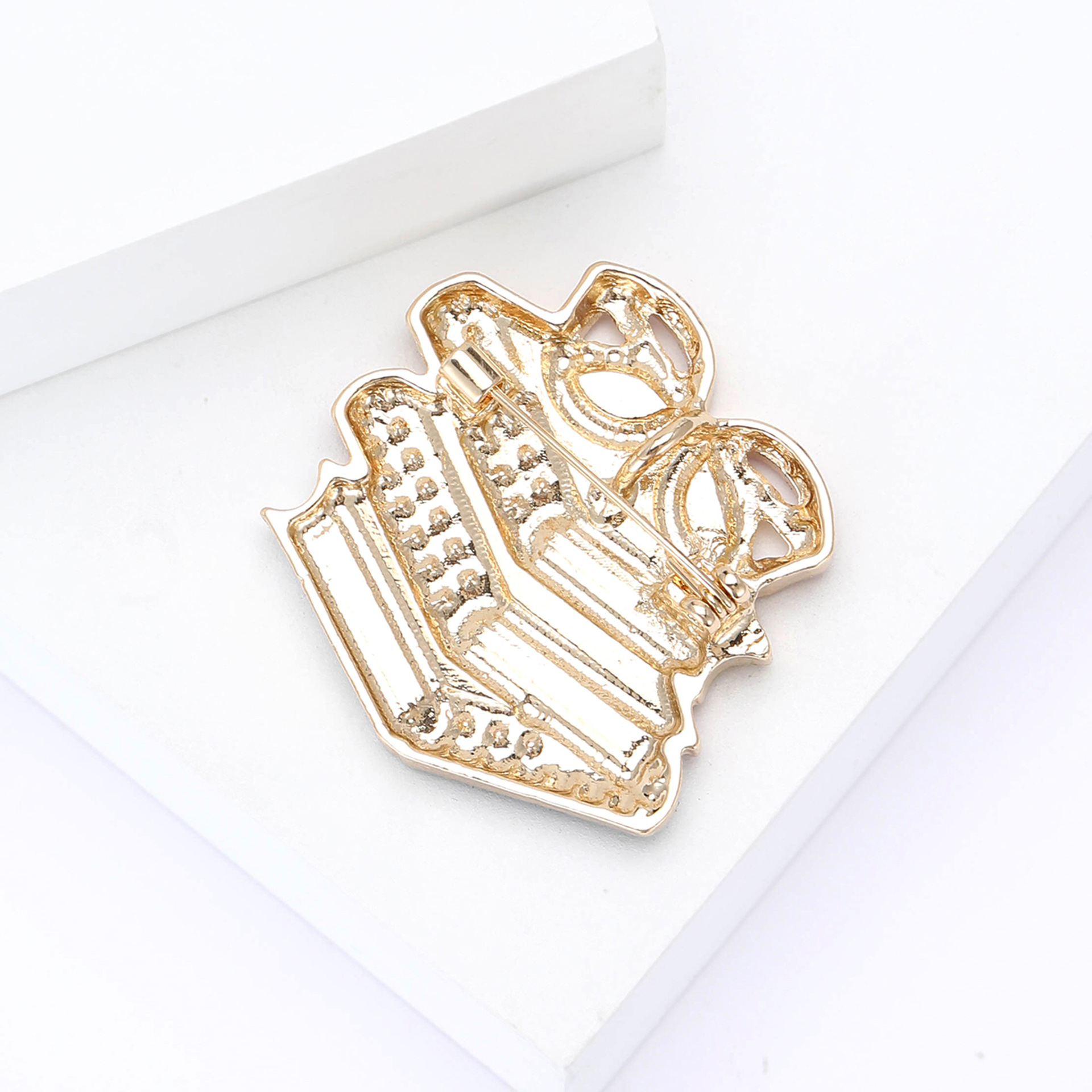 European and American New Enamel Rhinestone Three-Book Glasses-Shaped Brooch Exquisite Men's and Women's Clothing Corsage Jewelry Pin