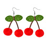 Fruit retro earrings, demi-season ear clips, French retro style