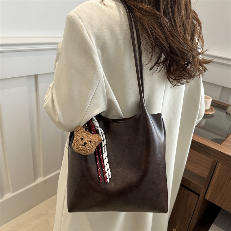 Otoño e invierno viaje bolsa de hombro para mujeres 2024 nueva moda retro de alta capacidad bolsa de tote bolsas de brazo de alta sensación