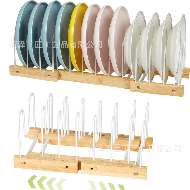 Bamboo Dish Drying Rack Kitchen Tableware Storage Box Kitchen Cabinet Expandable Dish Rack Drain Storage Rack