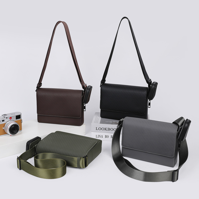 Casual women's solid color simple 2025 textured new model this year's large-capacity trendy fashion single-shoulder small square bag for women