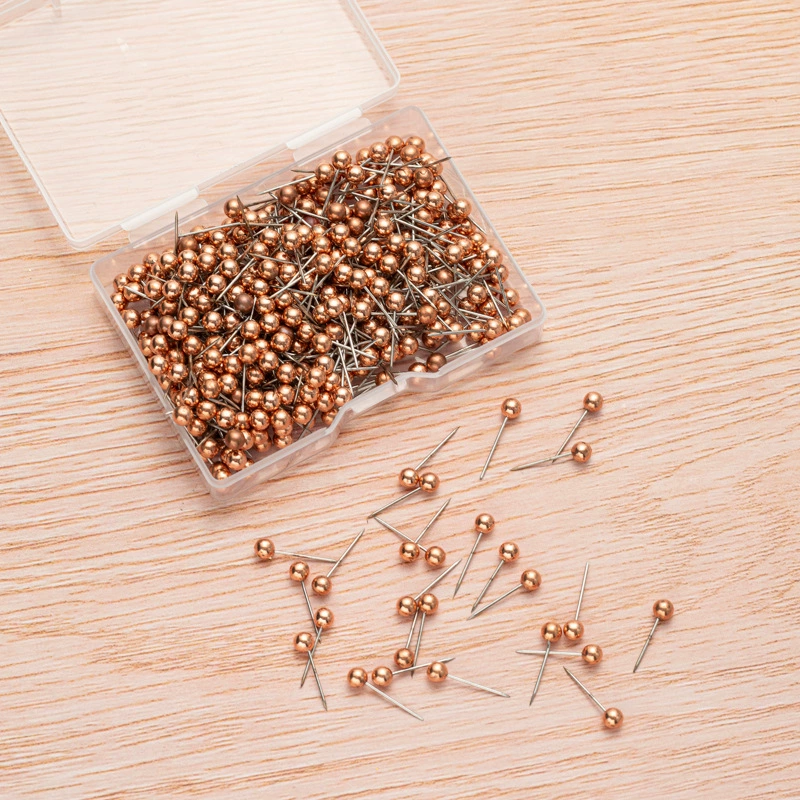 Офисная пробковая доска круглые шаровые булавки металлический цвет серебряная роза золотая пластиковая булавка