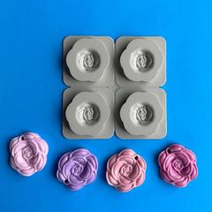 4連玫瑰香薰344巧克力餅乾模蛋糕模具雪糕糖果硅膠模具