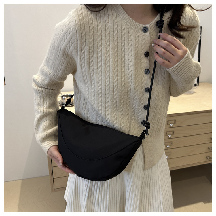 Oxford fabric 2024 casual new style with contrasting colors, light and simple, single-shoulder crossbody, underarm dumpling bag for women undefined