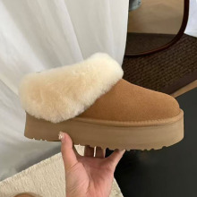 跨境桑坡羊皮毛一体雪地靴2025新款塔茨勒女士厚底棉鞋真皮羊毛靴