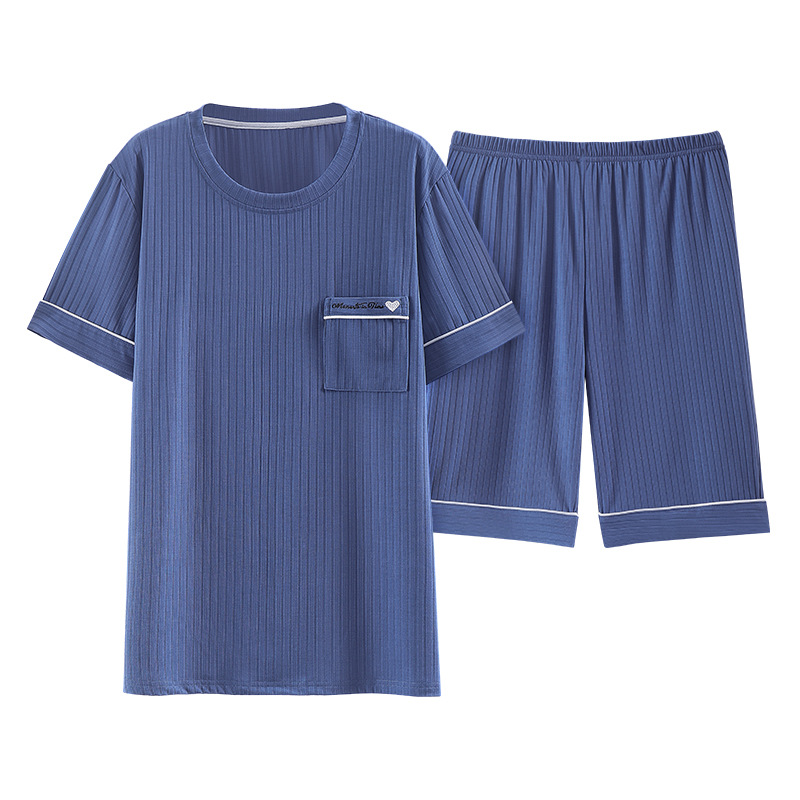 2023 nuevos pijamas de los hombres de verano modal delgado de manga corta pantalones cortos de seda de hielo fresco desgaste del hogar más traje de tamaño