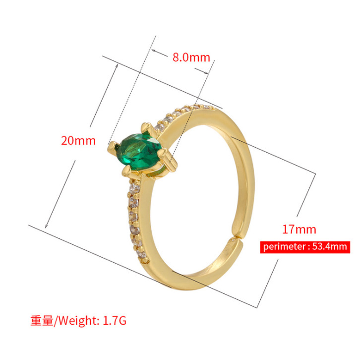 Copper Material Geometric Pattern Unisex Gender Foreign Trade Micro Inlaid Zircon Horse Eye Ring Female Opening Adjustable Diamond Ring Cross-border Sold Jewelry Diy Accessories In Stock
