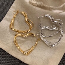 甜酷辣妹大爱心耳圈女小众设计感夸张耳钉感个性时尚耳饰