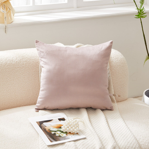 Solid Color Striped Corduroy Pillow Cover Home Decor Sofa Bedroom Living Room Throw Pillow