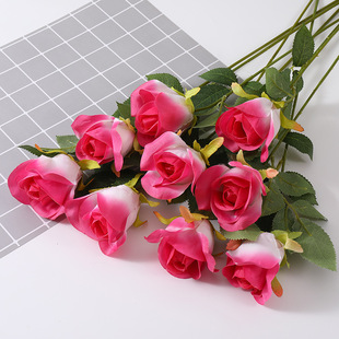 Imitation flower snow mountain rose home living room decoration flower arrangement table single bouquet fake flower silk flower ornaments wholesale