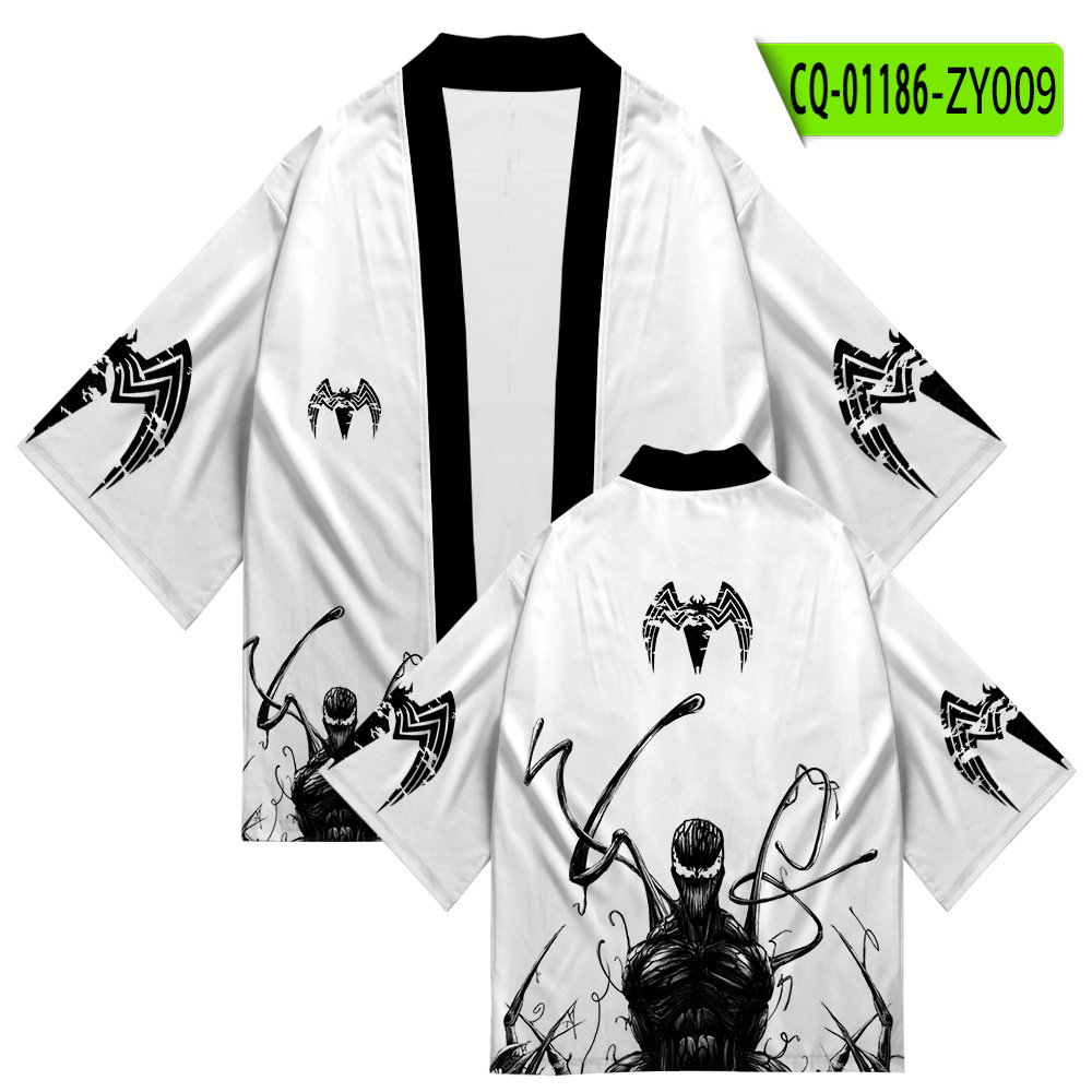 2024 Amazon comercio exterior transfronterizo impresión digital 3D kimono japonés manga tres cuartos suelta casual