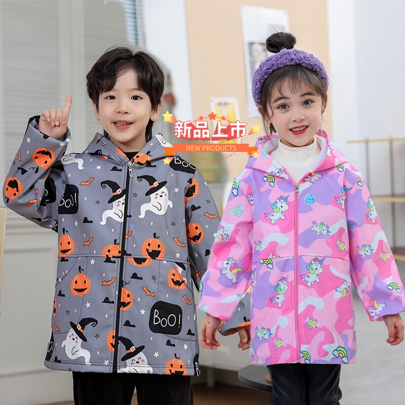 Baby Smock, down Jacket, Anti-Dirty Smock, Kidsren's Outer Wear, Foreign-Style Protective Clothing, Girls' Waterproof Painting Clothes and Velvet Apron