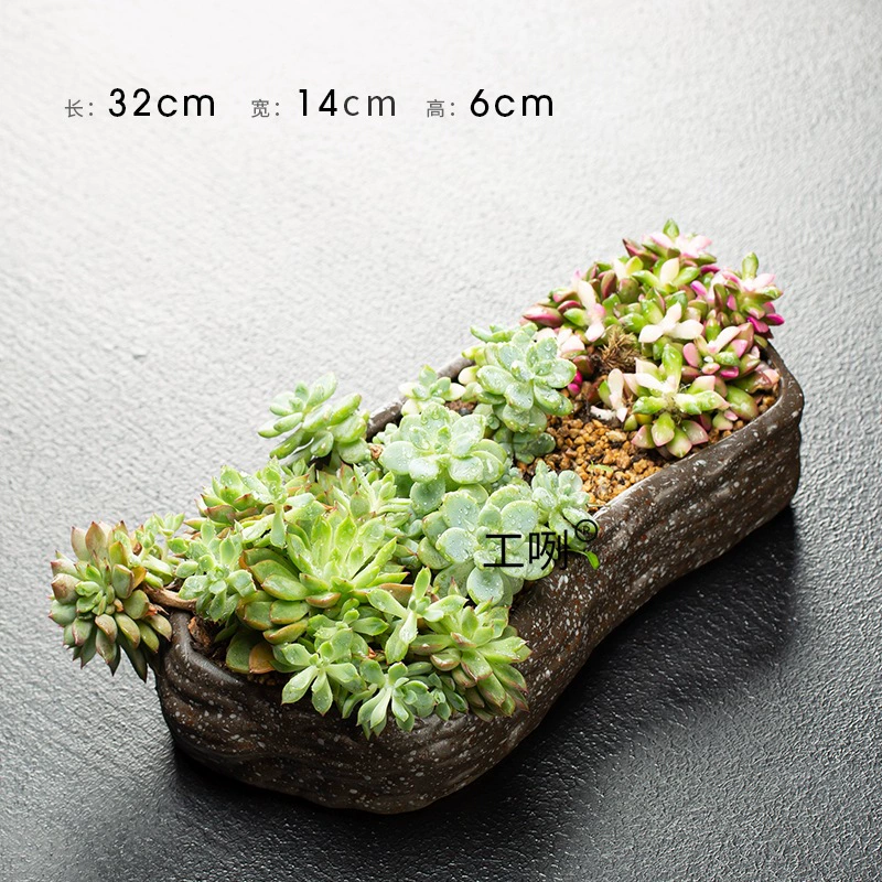 Большой керамический цветочный горшок для суккулентов с микропейзажем, миска для пенниворта, горшок для лотоса, аквариум, имитация камня, гидропонный непористый цветочный горшок