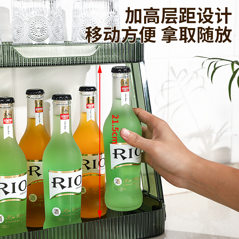 [Estante de almacenamiento de doble capa engrosado] cocina de lujo ligera estante de almacenamiento de escritorio transparente estante de almacenamiento de cosméticos multifuncional