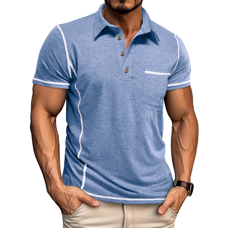 Summer Men's High-End Polo Shirt Short-Sleeved T-Shirt Export European and American Cross-Border Large Size Men's Clothing Amazon Hot Tops