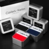 3-piece white-edged iron box (black+blue+red)