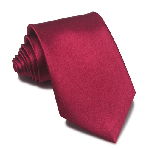 男士8CM手打领带 纯色领带单色一色涤纶丝 商务正装职业休闲批发