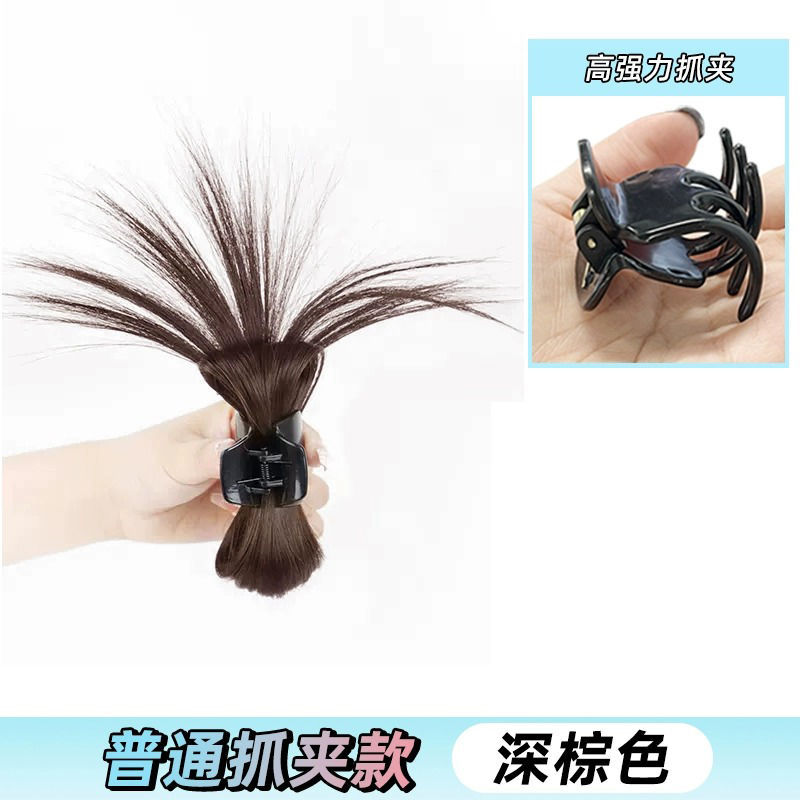 Cristal mariposa pelo clip peluca mujer pelo artificial chica caliente pollo nido cabeza esponjosa pelo natural clip de pollo pluma shuttlecock cabeza peluca