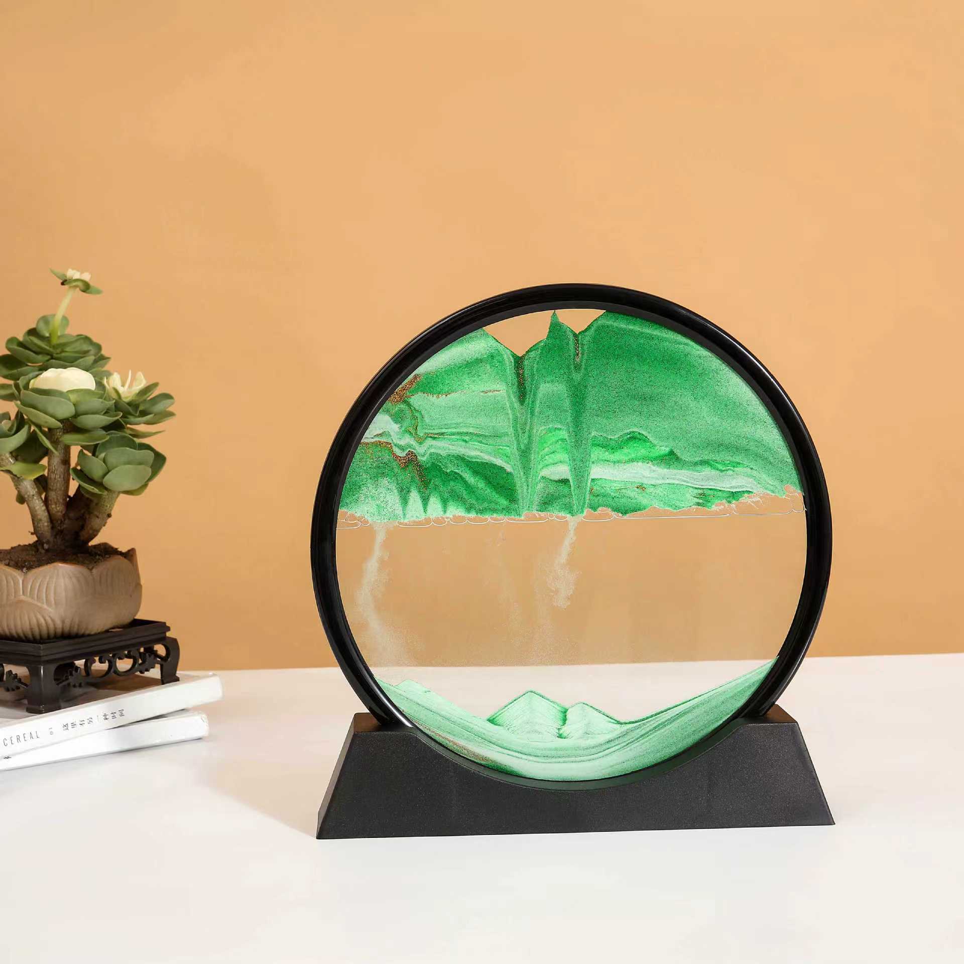 7inch black frame green sand [diameter 18cm ]—diy material package
